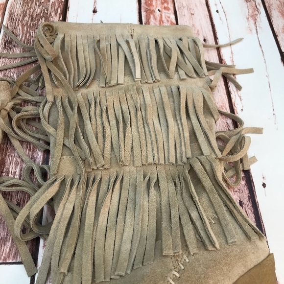 Michael Kors Moccasin Suede Fringe Boots - Picture 3 of 8